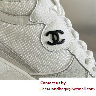 Chanel CC Logo High Top Sneakers Fabric and Suede Calfskin 02 2023