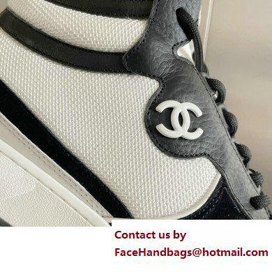 Chanel CC Logo High Top Sneakers Fabric and Suede Calfskin 03 2023