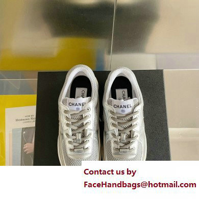 Chanel CC Logo Sneakers Fabric and Laminated G39792 03 2023