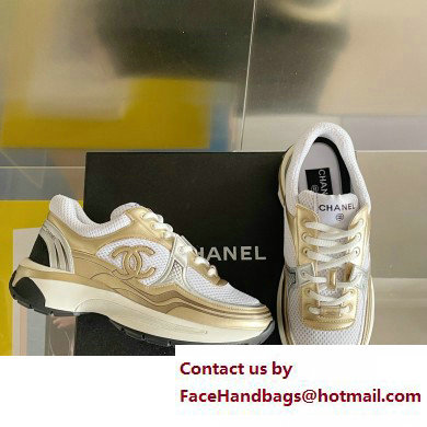 Chanel CC Logo Sneakers Fabric and Laminated G39792 05 2023