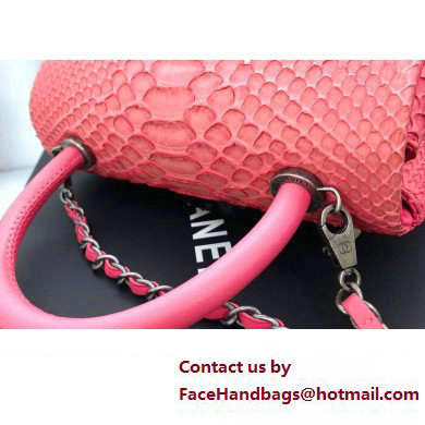 Chanel Coco Handle Small Flap Bag with Top Handle In Python Pink 2023