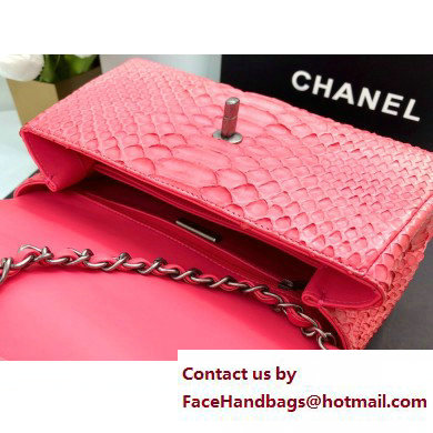 Chanel Coco Handle Small Flap Bag with Top Handle In Python Pink 2023