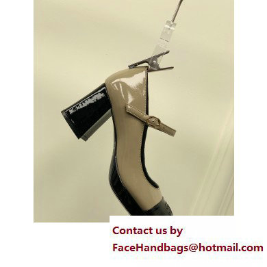 Chanel Heel Patent Leather Pumps Beige 2023