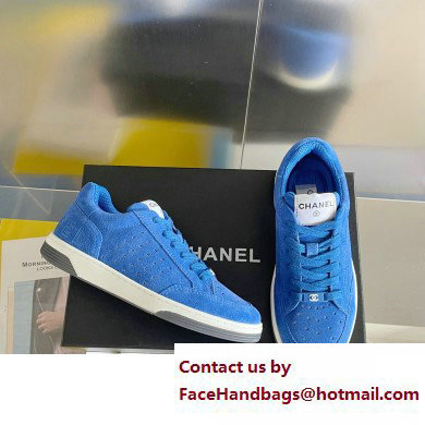 Chanel Logo Sneakers Suede Calfskin 10 2023