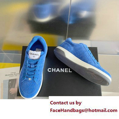 Chanel Logo Sneakers Suede Calfskin 10 2023