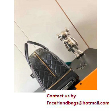 Chanel Quilting Trolley Travel Luggage Bag 20 inch Black/Gold