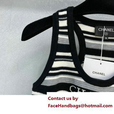 Chanel White/Black stripped VEST spring 2023