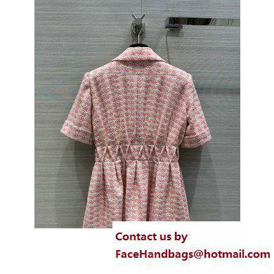 Chanel pink tweed dress spring 2023