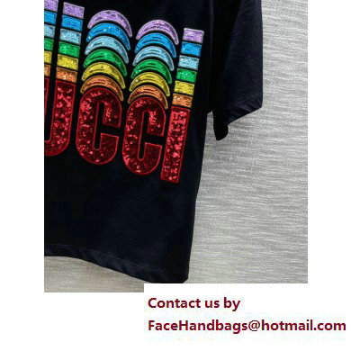 Gucci Cotton T-shirt with Gucci embroidery black 717684 2023