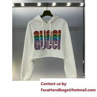 Gucci Cotton sweatshirt with Gucci embroidery white 688197 2023