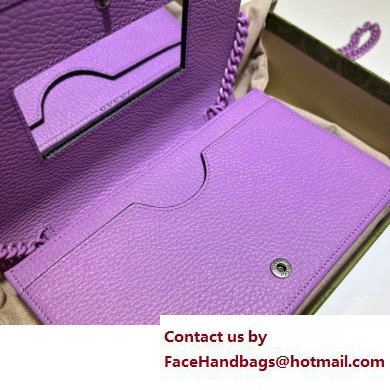 Gucci GG Marmont Chain Wallet 497985 Resin Hardware Purple 2023