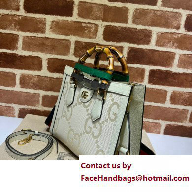 Gucci off white canvas Diana jumbo GG small tote bag 702721 2022