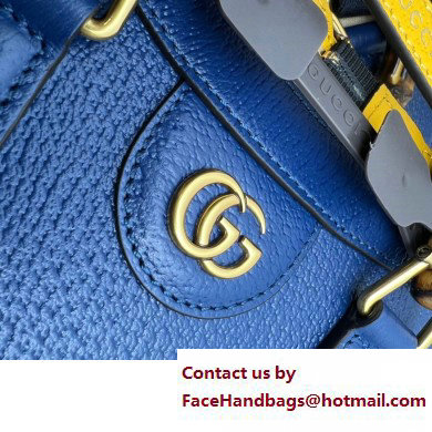 Gucci royal blue leather Diana small tote bag 702721 2022