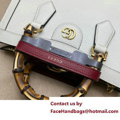 Gucci white leather Diana small tote bag 702721 2022