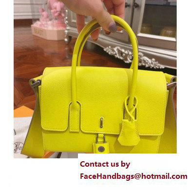 HERMES NEW DRAG 22 BAG LEMON YELLOW IN EVERCOLOR LEATHER 2023(HANDMADE)