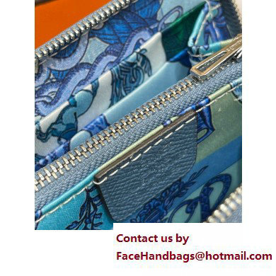 HERMES SILK'IN COMPACT WALLET IN ORIGINAL EPSOM LEATHER DENIM BLUE 2023