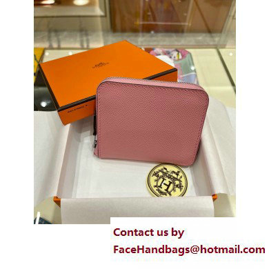 HERMES SILK'IN COMPACT WALLET IN ORIGINAL EPSOM LEATHER PINK 2023