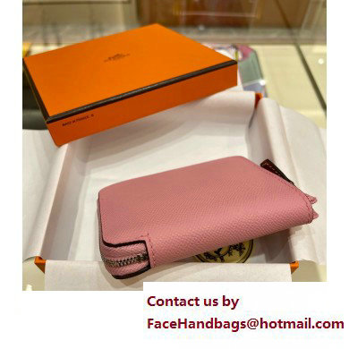 HERMES SILK'IN COMPACT WALLET IN ORIGINAL EPSOM LEATHER PINK 2023