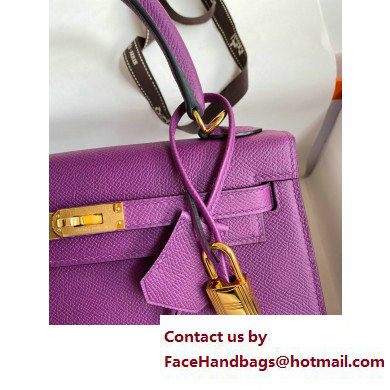 Hermes Kelly 25cm Bag in Original Epsom Leather anemone