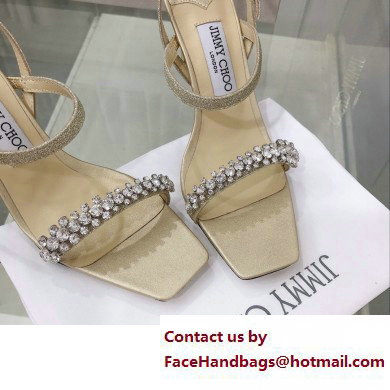 Jimmy Choo Meira 85 embellished suede sandals silver 2023