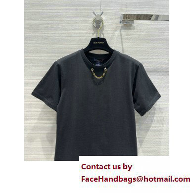 LOUIS VUITTON CHAIN DETAIL T-SHIRT BLACK 2023