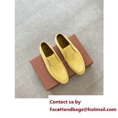 Loro Piana Open Walk Suede Ankle Boots yellow