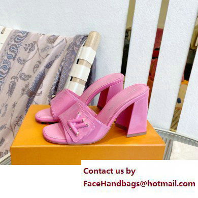 Louis Vuitton Heel 8.5cm Shake Mules in Patent calf leather Pink 2023