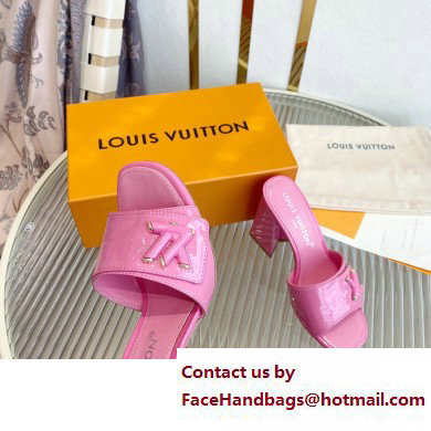 Louis Vuitton Heel 8.5cm Shake Mules in Patent calf leather Pink 2023