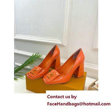 Louis Vuitton Heel 8.5cm Shake Pumps in Patent calf leather Orange 2023