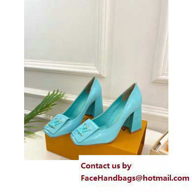 Louis Vuitton Heel 8.5cm Shake Pumps in Patent calf leather Turquoise Green 2023