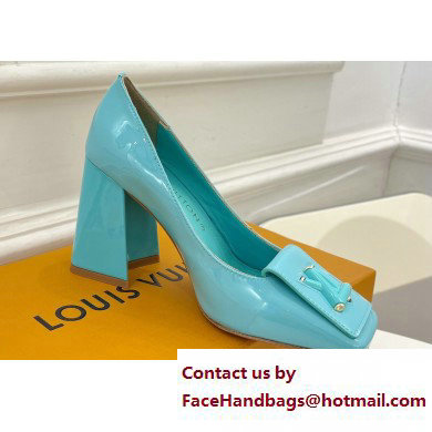 Louis Vuitton Heel 8.5cm Shake Pumps in Patent calf leather Turquoise Green 2023