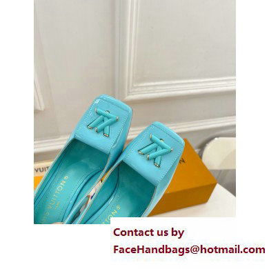 Louis Vuitton Heel 8.5cm Shake Pumps in Patent calf leather Turquoise Green 2023