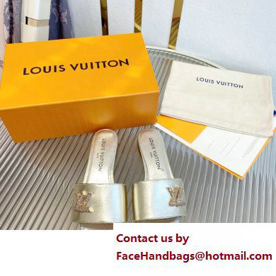 Louis Vuitton Shake Flat Mules in Metallic lambskin Gold 2023