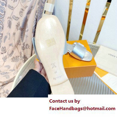 Louis Vuitton Shake Flat Mules in Metallic lambskin Silver 2023