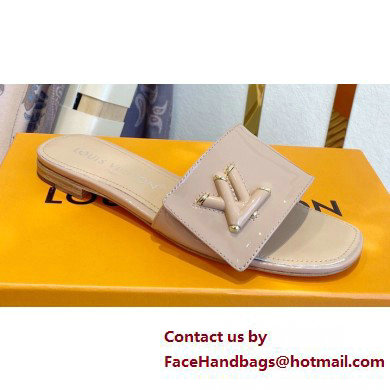 Louis Vuitton Shake Flat Mules in Patent calf leather Nude 2023