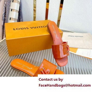 Louis Vuitton Shake Flat Mules in Patent calf leather Orange 2023