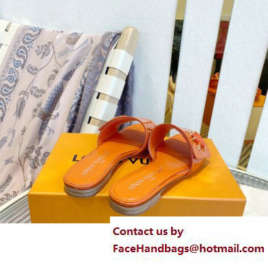 Louis Vuitton Shake Flat Mules in Patent calf leather Orange 2023