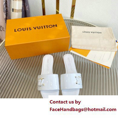 Louis Vuitton Shake Flat Mules in Patent calf leather White 2023