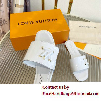 Louis Vuitton Shake Flat Mules in Patent calf leather White 2023