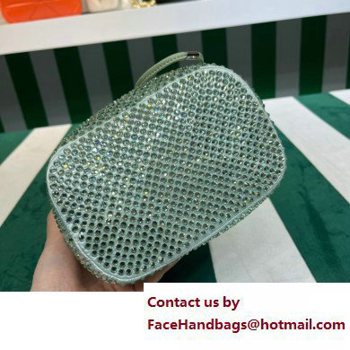 Prada Crystal Bucket Bag 1BE067 green 2022