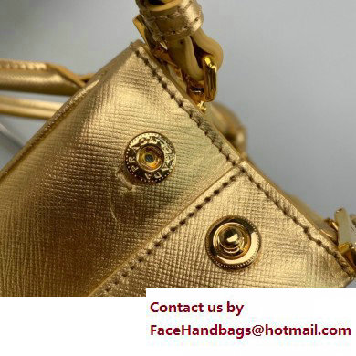 Prada Galleria Saffiano leather Mini bag 1BA906 Gold 2023