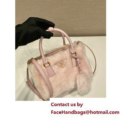 Prada Galleria Shearling Mini Bag 1BA906 PINK 2023