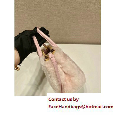 Prada Galleria Shearling Mini Bag 1BA906 PINK 2023