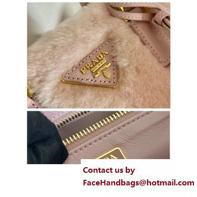 Prada Galleria Shearling Mini Bag 1BA906 PINK 2023