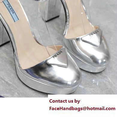 Prada Heel 12.5cm platform 2.5cm Ankle-Strap Pumps Metallic Silver 2023