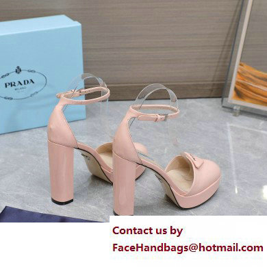 Prada Heel 12.5cm platform 2.5cm Ankle-Strap Pumps Patent Light Pink 2023