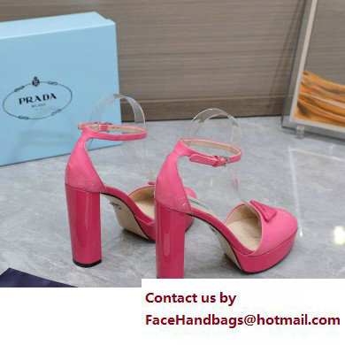 Prada Heel 12.5cm platform 2.5cm Ankle-Strap Pumps Patent Pink 2023