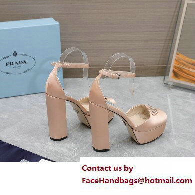 Prada Heel 12.5cm platform 2.5cm Ankle-Strap Pumps Satin Beige 2023