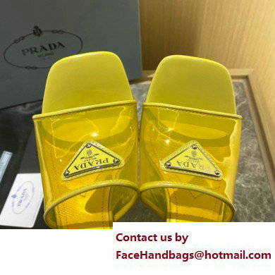 Prada Heel 6.5cm Plexiglas and patent leather sandals yellow 2022