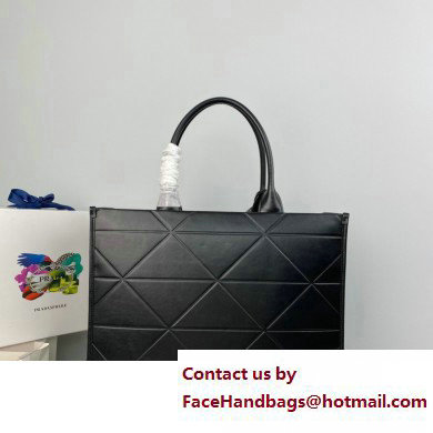 Prada Large leather Symbole bag with topstitching 1BA377 Black 2023